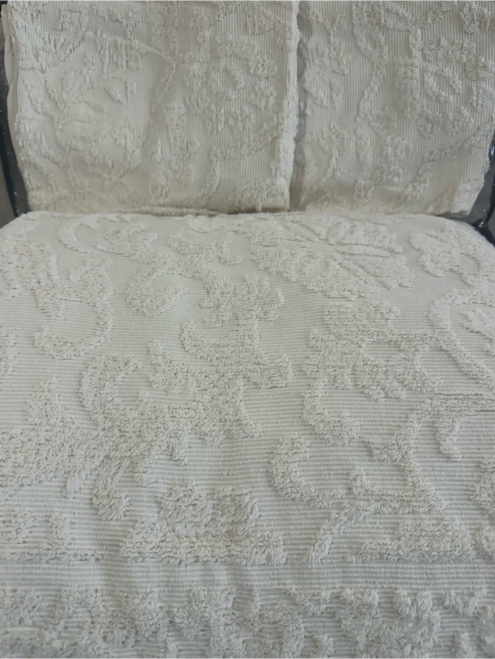 Madison Park. Cream Quilted Comforter Set with Embossed Medallion Pattern - Picture 10 of 12